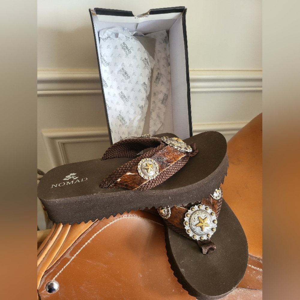 Nomad Hide n Hair Flip Flops